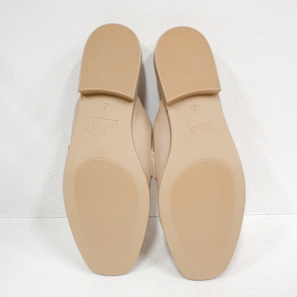 MIA Milia Beige Loafer Mule Women's Size 8 Slip-On Neutral Capsule Wardrobe Shoe